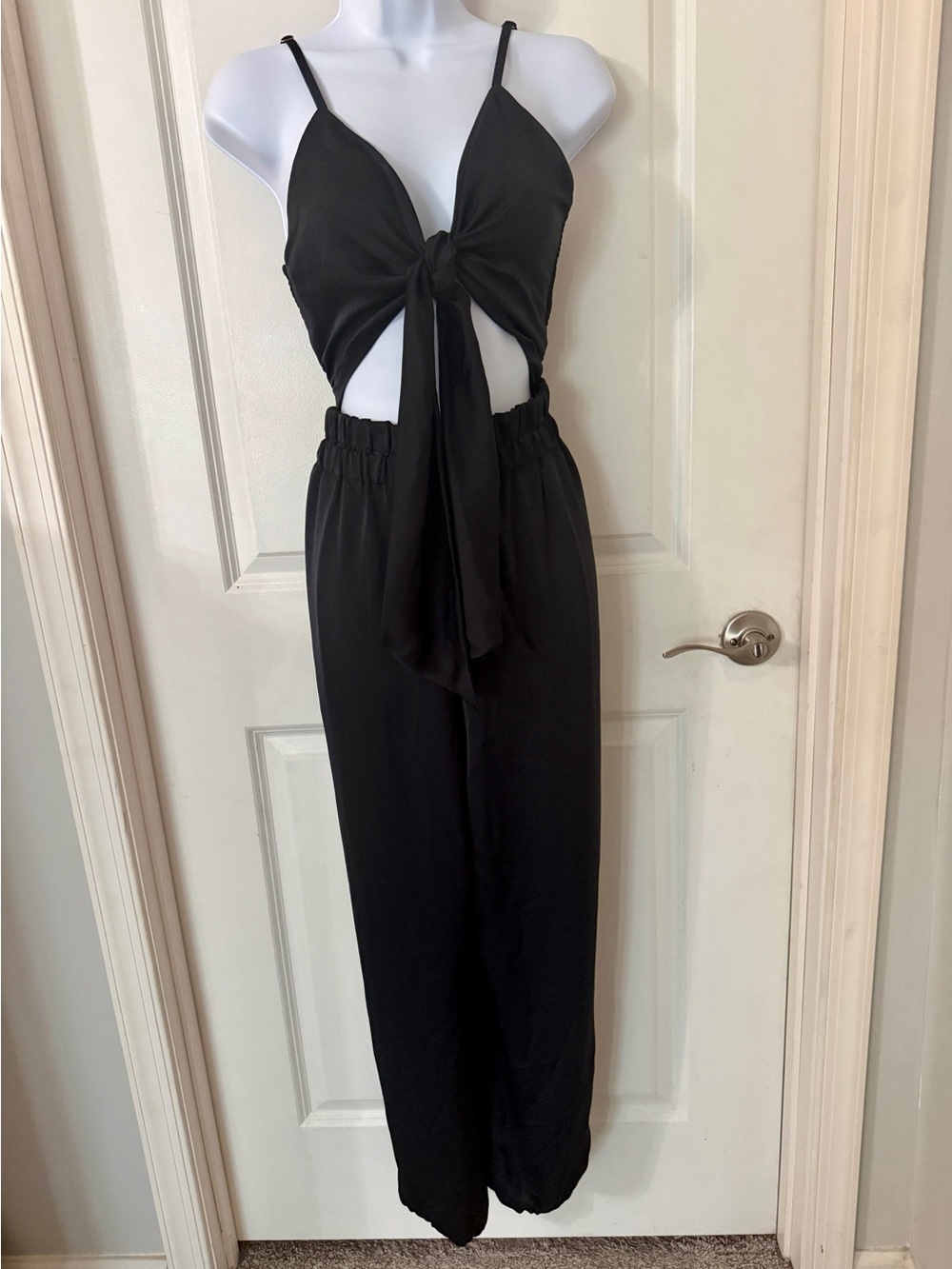 Ramy Brook Black Front Tie Cut Out Jumpsuit Size XXL - Picture 7 of 12